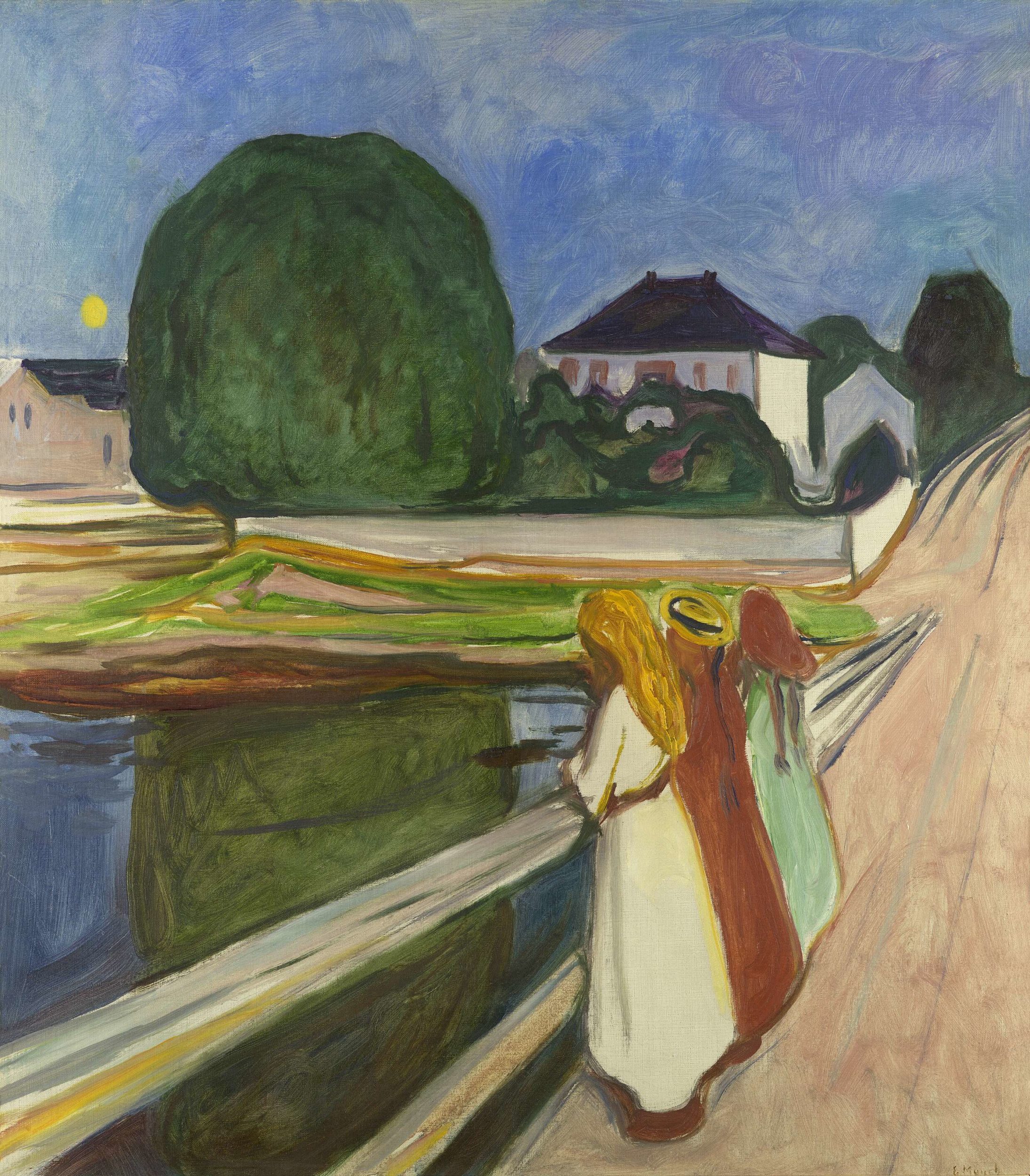 Edvard Munch, White Night. Aasgardstrand (Girls on the Bridge), 1903